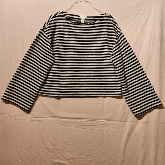 H&M Women's Sz L 'Boxy' Stripes Oversized Textured Top Lightweight Sweater - Picture 9 of 9